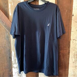 Nautica Navy Blue Short Sleeve Tee Classic Crew Neck XL
